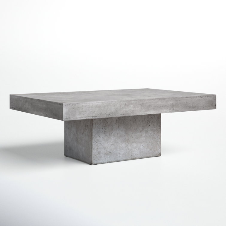 Rectangular Dark Grey Concrete Outdoor Coffee Table