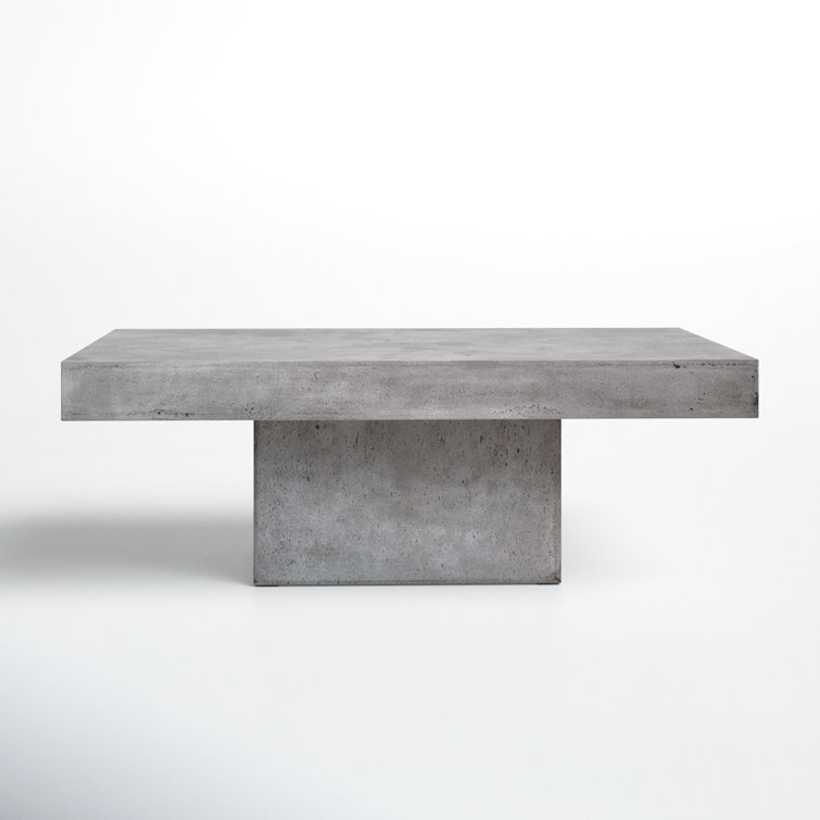 Rectangular Dark Grey Concrete Outdoor Coffee Table