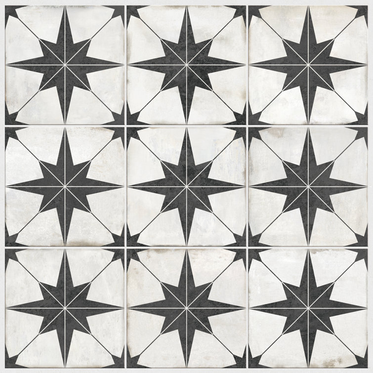 Black and White Vinyl Star Pattern Peel and Stick Wallpaper