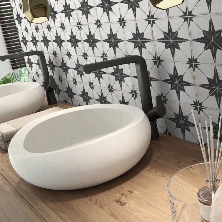 Black and White Vinyl Star Pattern Peel and Stick Wallpaper