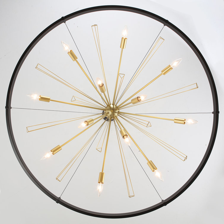 Kinzah 12 - Light Dimmable Wagon Wheel Chandelier