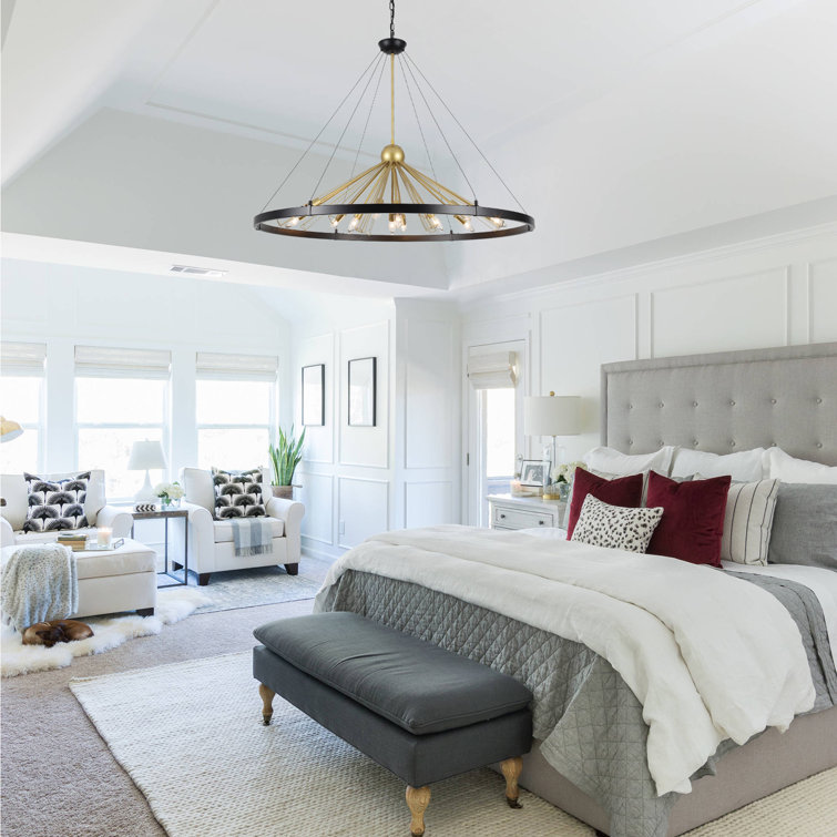 Kinzah 12 - Light Dimmable Wagon Wheel Chandelier