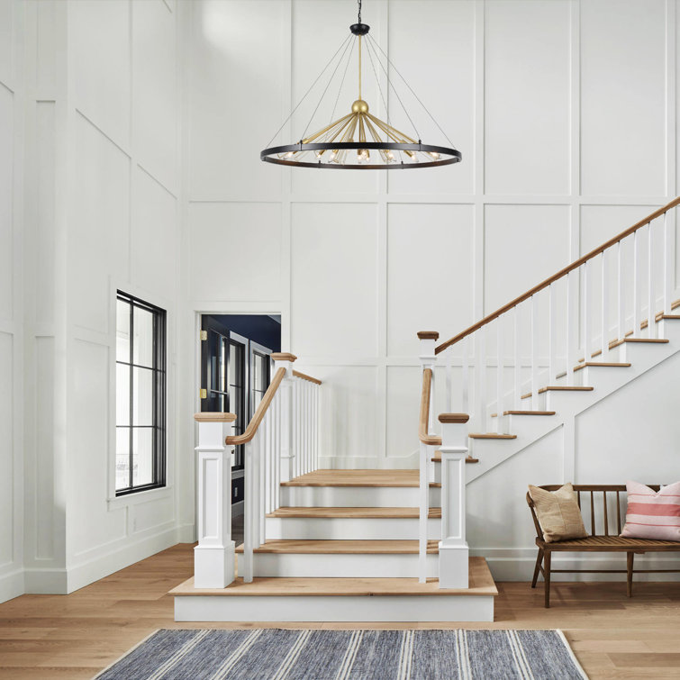 Kinzah 12 - Light Dimmable Wagon Wheel Chandelier