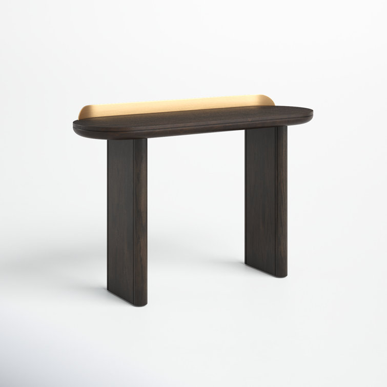 Bateman 48'' Brown Solid and MDF Wood Oval Console Table