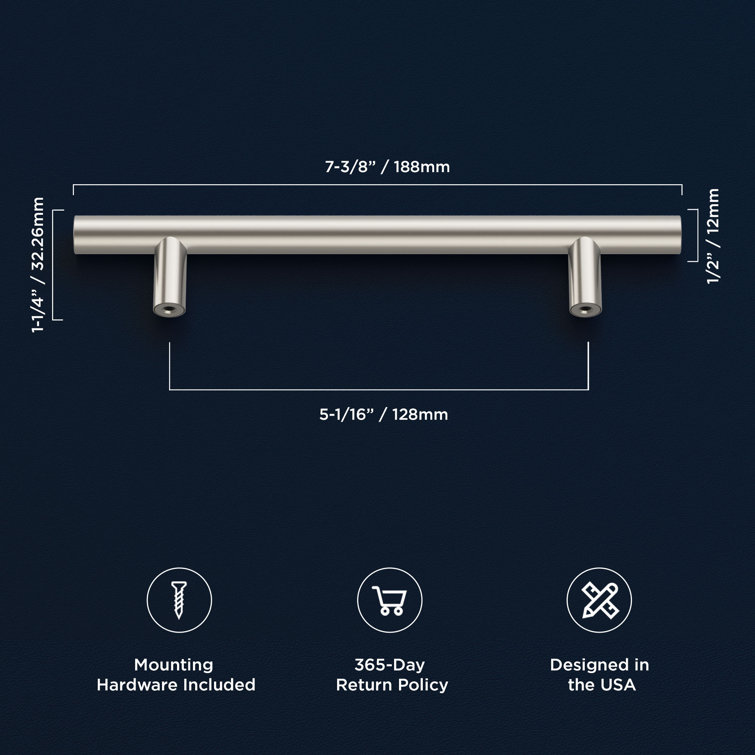 Heritage Designs 5-1/16 Inch (128mm) Center to Center Multipack Bar Pull for Cabinets or Drawers