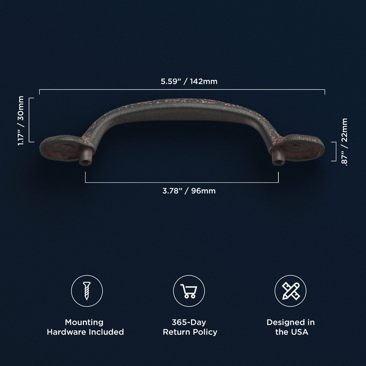 Rustic Iron Matte Black Kitchen Cabinet Handles