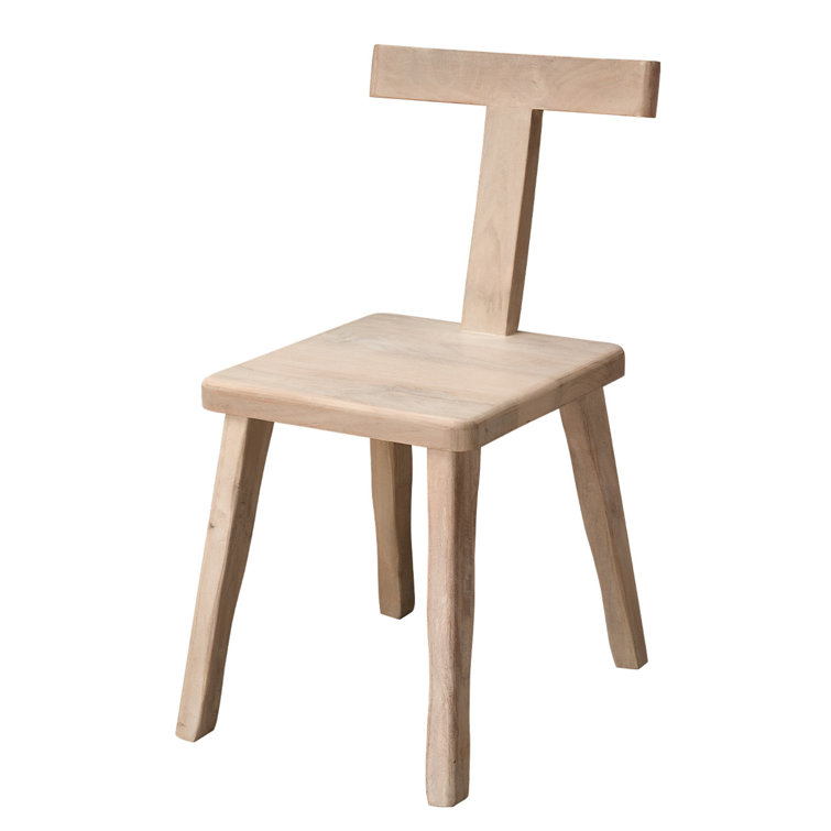 White Bleach Mango Wood T-Back Side Chair