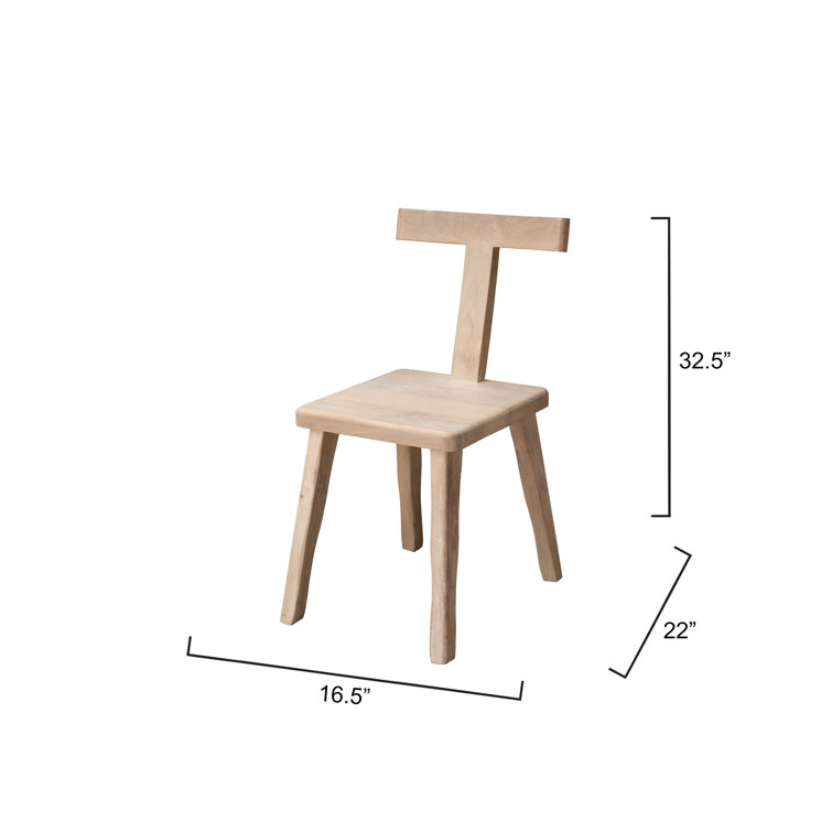 White Bleach Mango Wood T-Back Side Chair