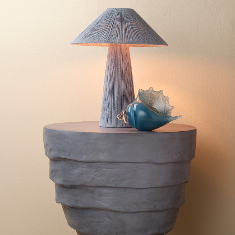 Steel Gray Round Fiberglass Outdoor Side Table