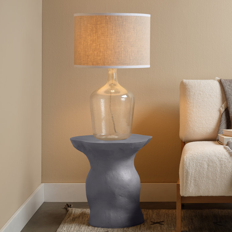 Steel Gray Round Fiberglass Accent Table