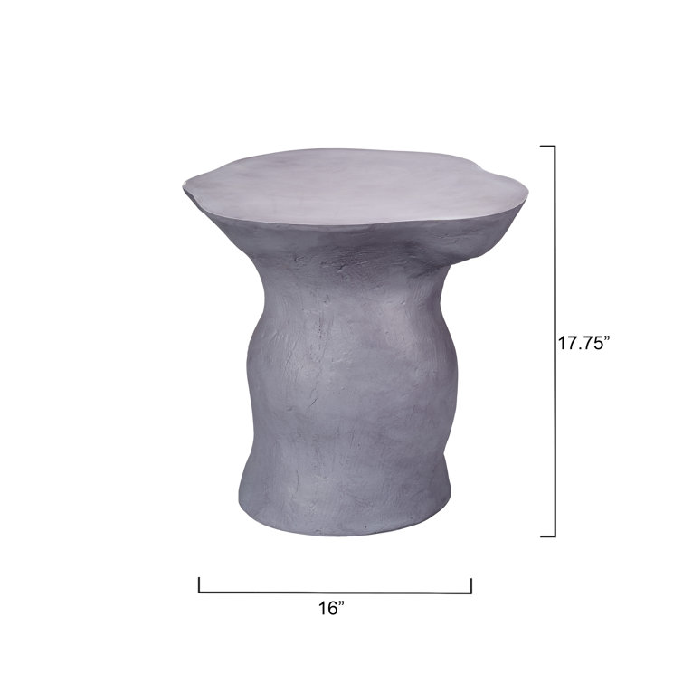 Steel Gray Round Fiberglass Accent Table