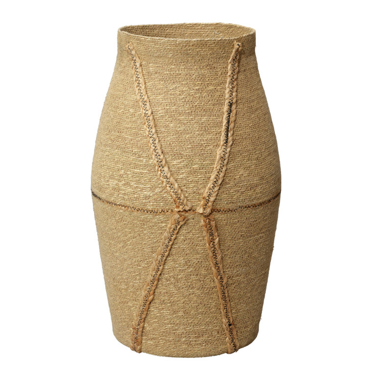 Handmade Beige Seagrass Circular Storage Basket