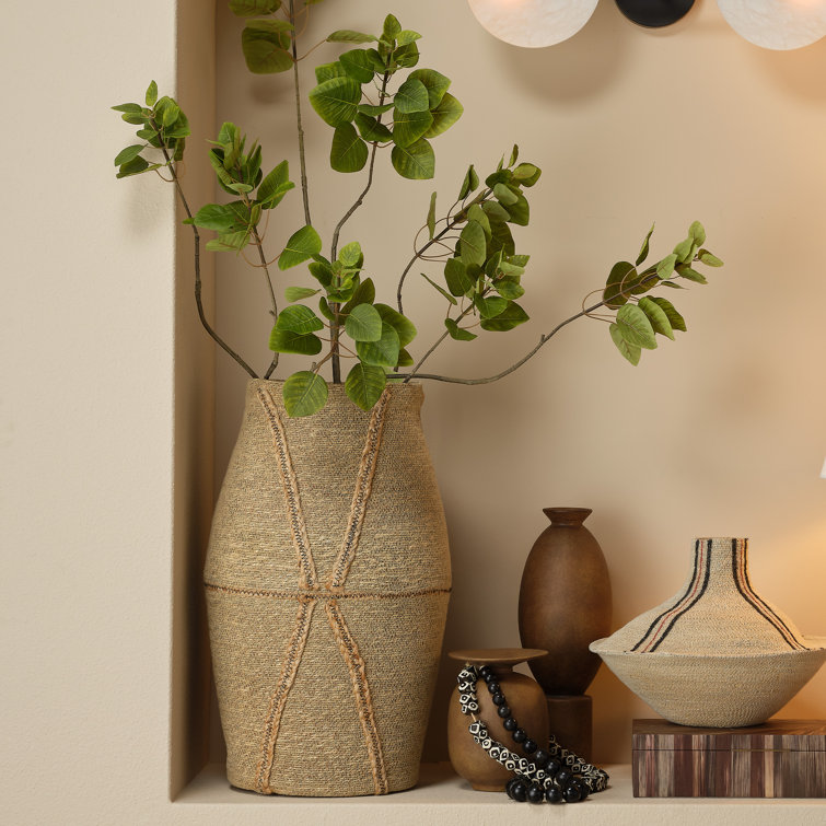Handmade Beige Seagrass Circular Storage Basket