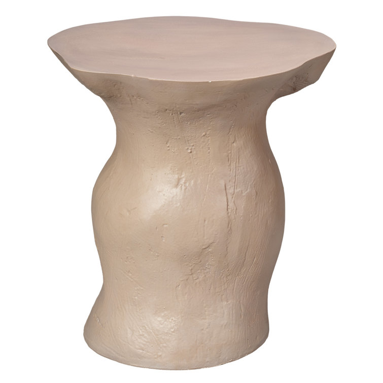 Cement Rustic Round Outdoor Side Table