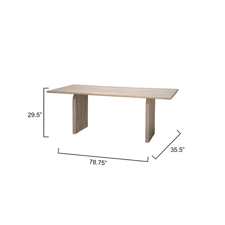 Light Bleach Mango Wood Rectangular Dining Table for Eight