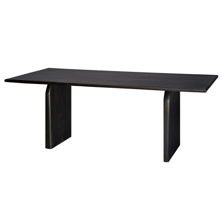 Black Mango Wood Rectangular Dining Table for Eight