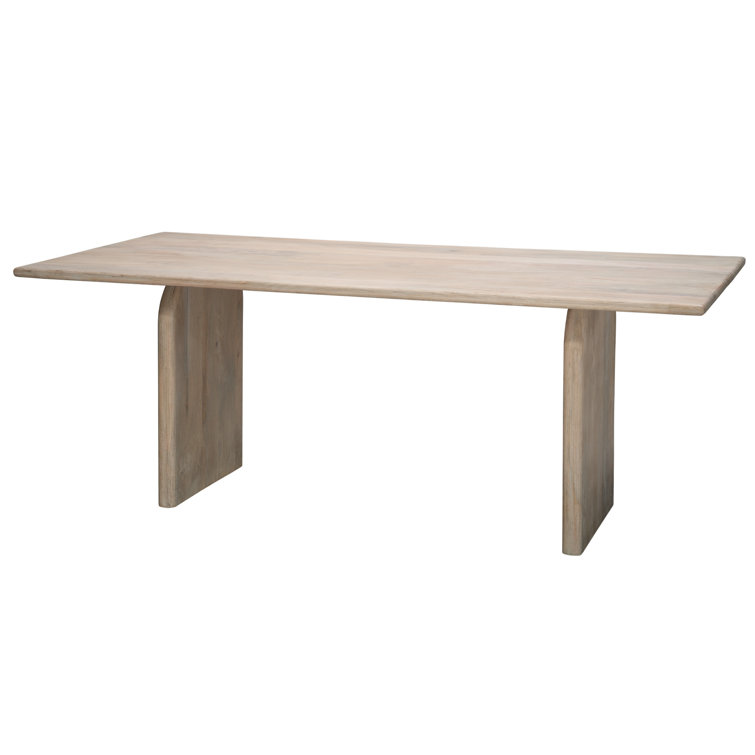 Light Bleach Mango Wood Rectangular Dining Table for Eight