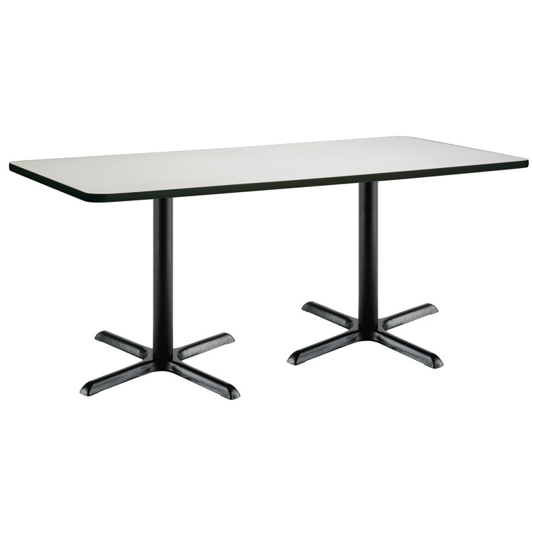 72" Crisp Linen Top Breakroom Table with Black X-Base