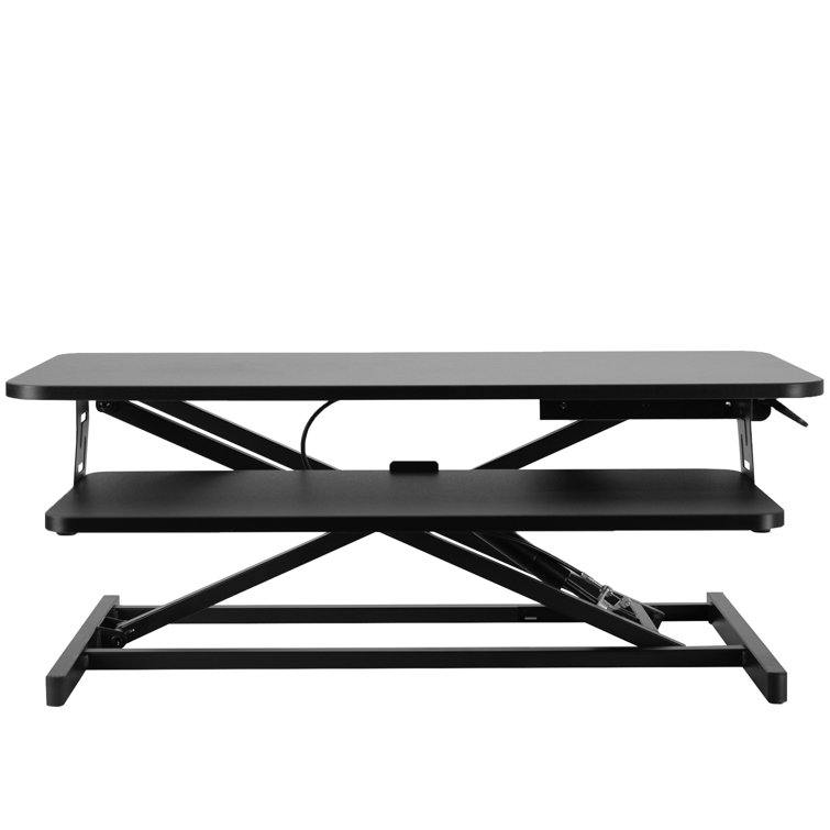 Black Adjustable 32'' Standing Desk Converter with Keyboard Tray