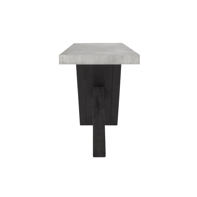 Durant 72" Black X-Base Console Table with Concrete Top