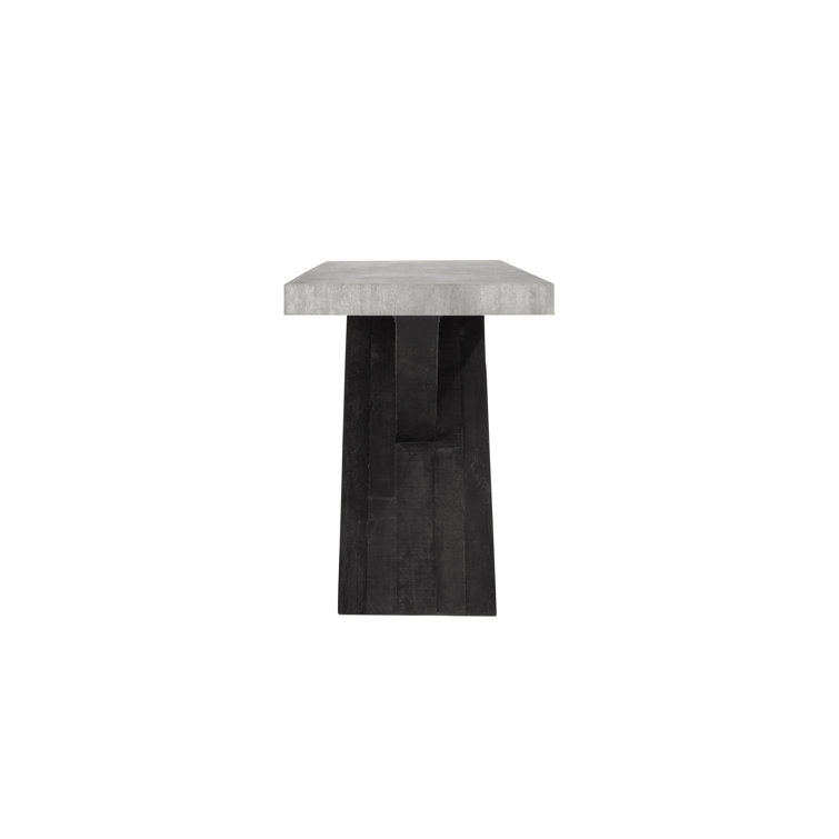 Durant 72" Black X-Base Console Table with Concrete Top