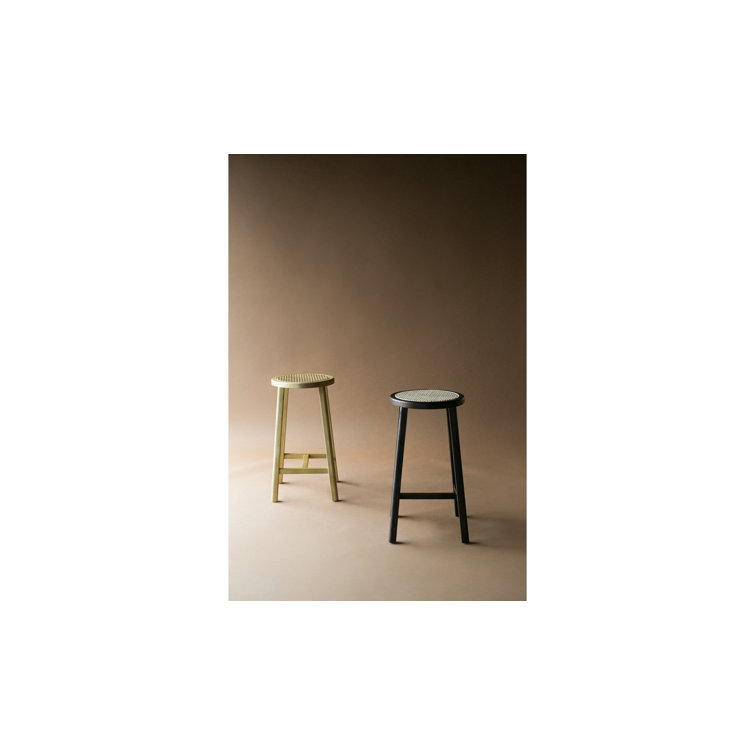 Elm and Rattan Natural Semi-Gloss Counter Stool