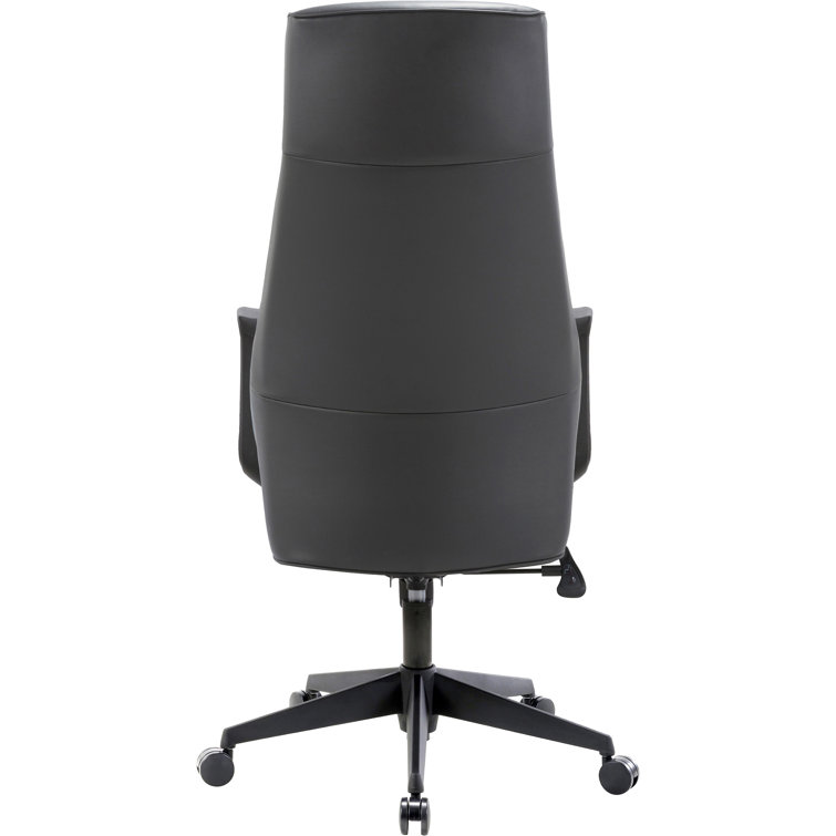 Executive High-Back Black Bonded Leather Swivel Chair