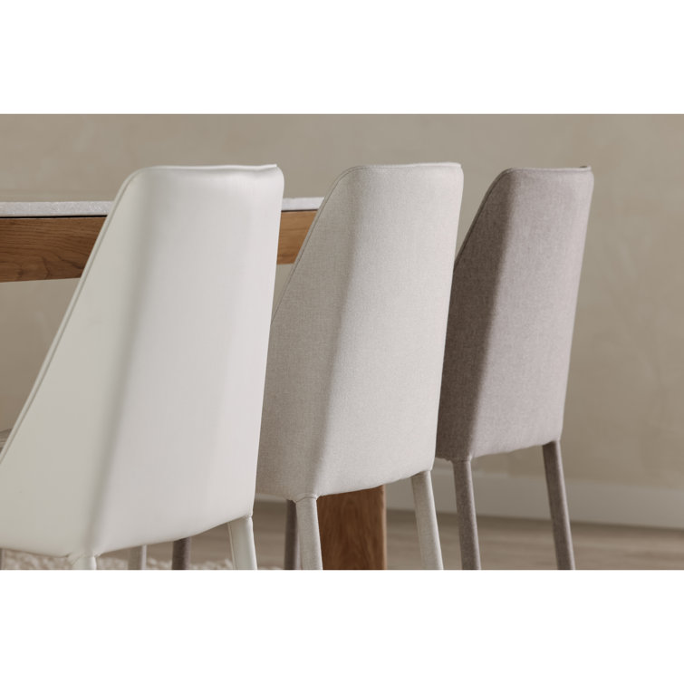 Gray Upholstered Metal Frame Side Chair Set of 2