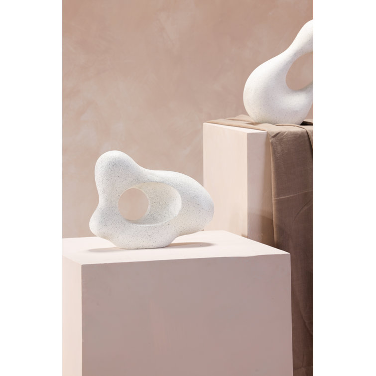 White EcoMix Handmade Abstract Sculpture