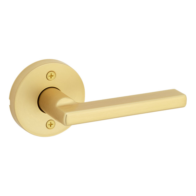 Satin Brass Contemporary Dummy Door Lever