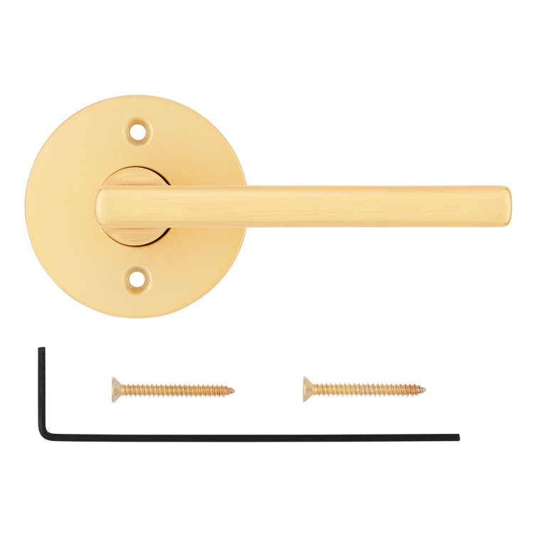 Satin Brass Contemporary Dummy Door Lever