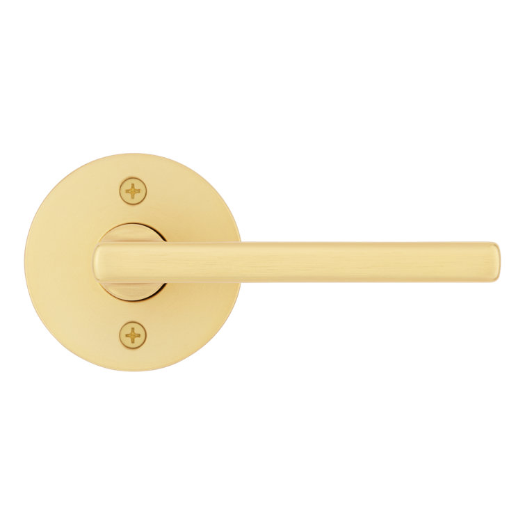 Satin Brass Contemporary Dummy Door Lever