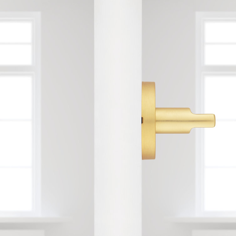 Satin Brass Contemporary Dummy Door Lever