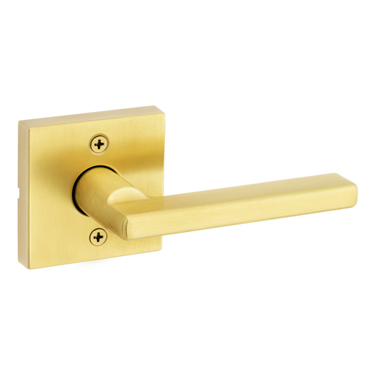 Satin Brass Modern Single Dummy Door Lever