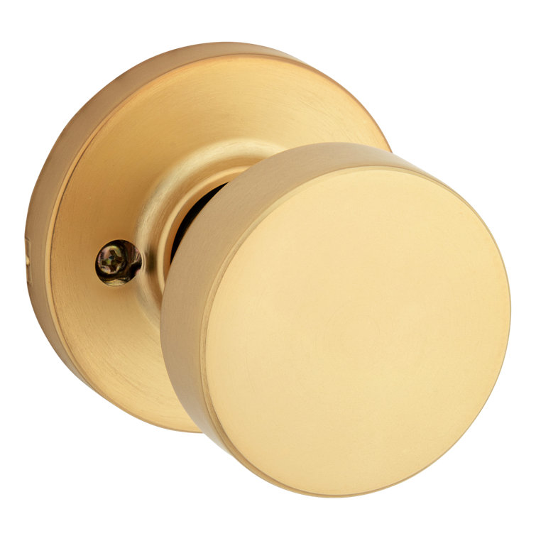 Satin Brass Contemporary Flat Ball Metal Door Knob