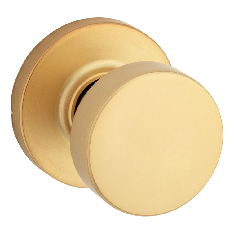 Satin Brass Contemporary Flat Ball Metal Door Knob