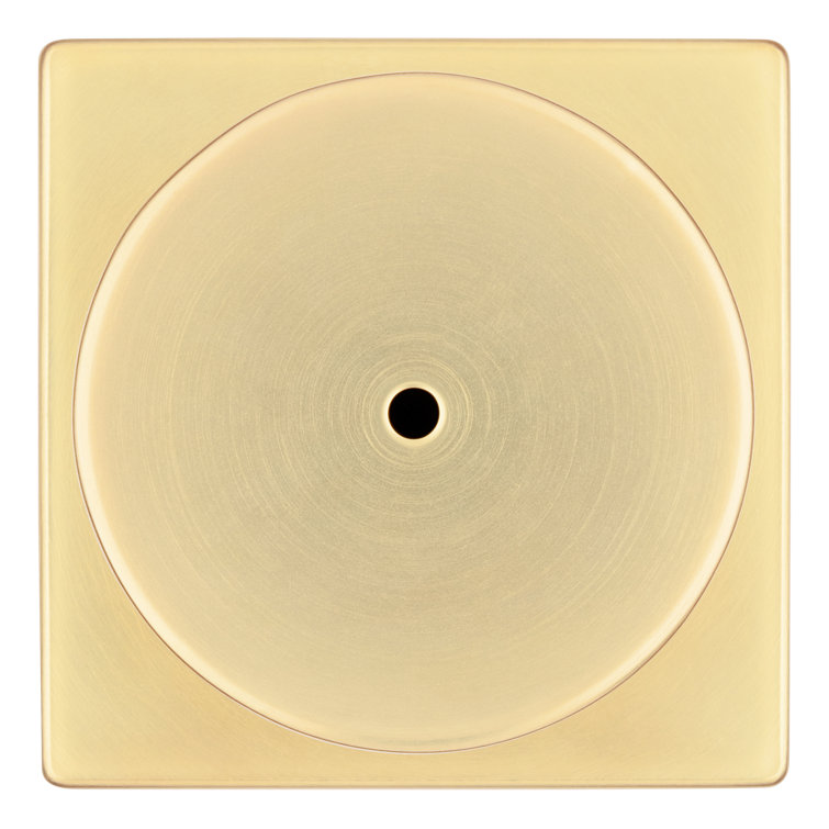Satin Brass Square Privacy Door Knob with Circle Handle