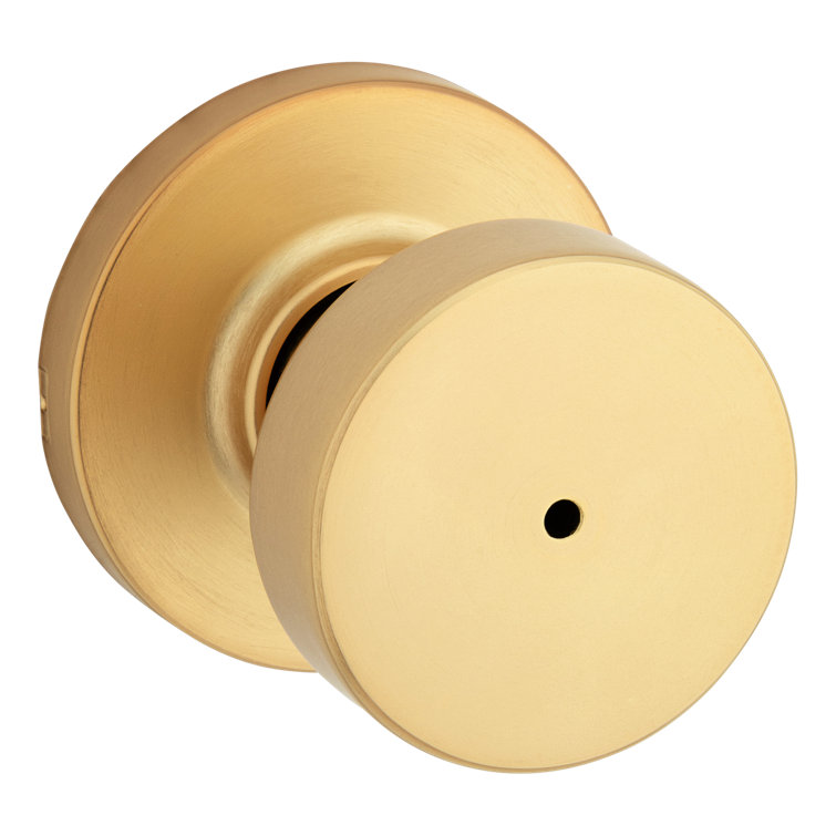 Satin Brass Round Privacy Door Knob for Bed and Bath