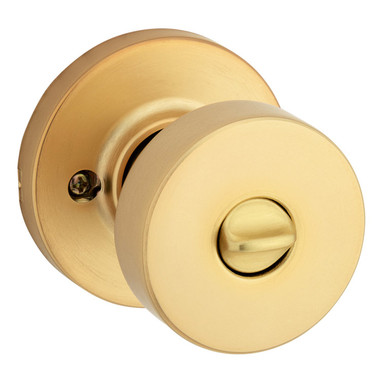 Satin Brass Round Privacy Door Knob for Bed and Bath