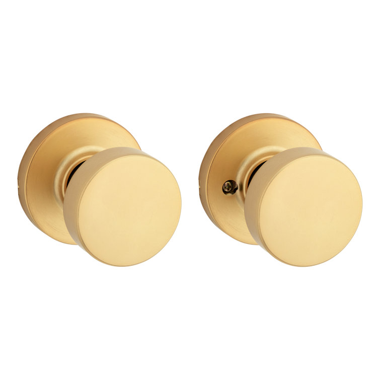 Satin Brass Contemporary Flat Ball Metal Door Knob