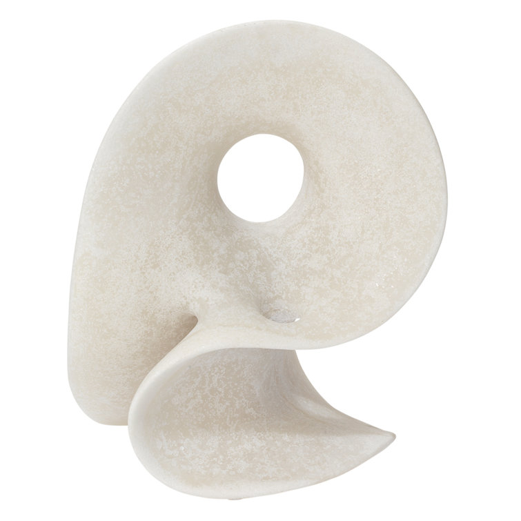 Small Off-White Resin Amorphous Winter Sculpture