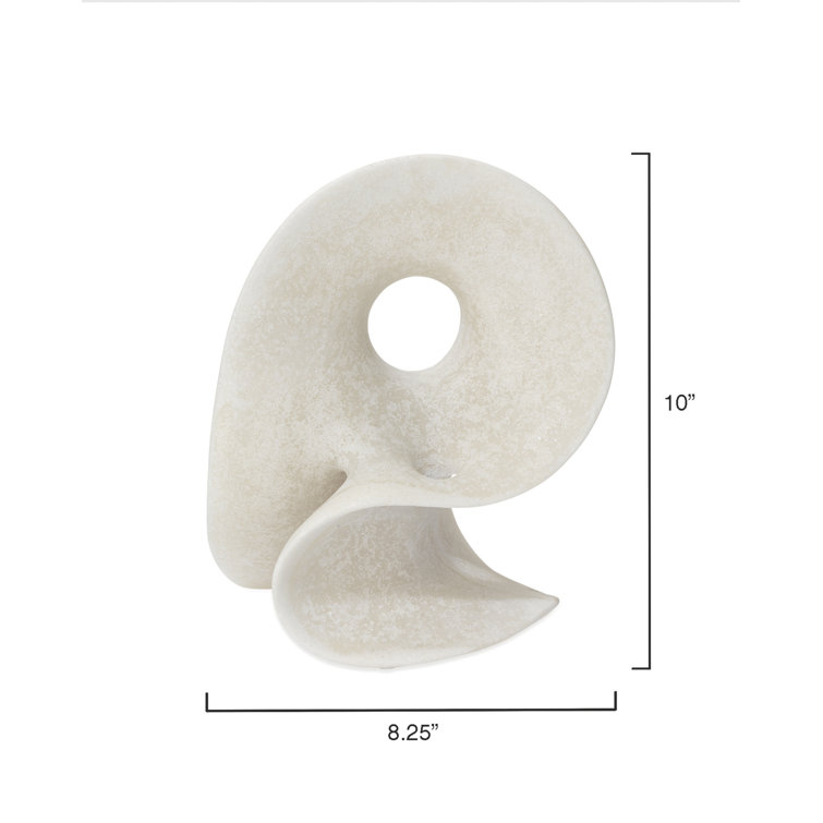 Small Off-White Resin Amorphous Winter Sculpture