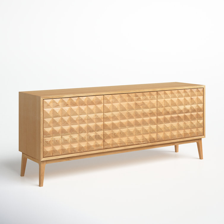 Santino 71'' Oak Mid-Century Modern Pyramid Sideboard