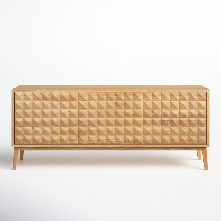 Santino 71'' Oak Mid-Century Modern Pyramid Sideboard