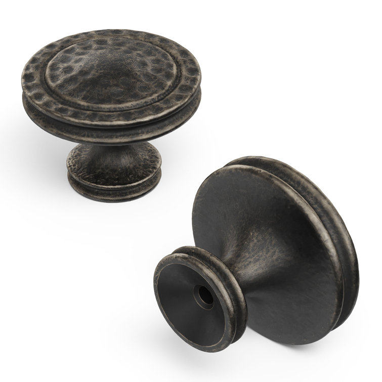 Windover Antique Iron Mushroom Cabinet Knob with Mounting Hardware