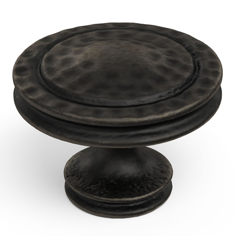 Black Iron Round Mushroom Knob with Matte Finish