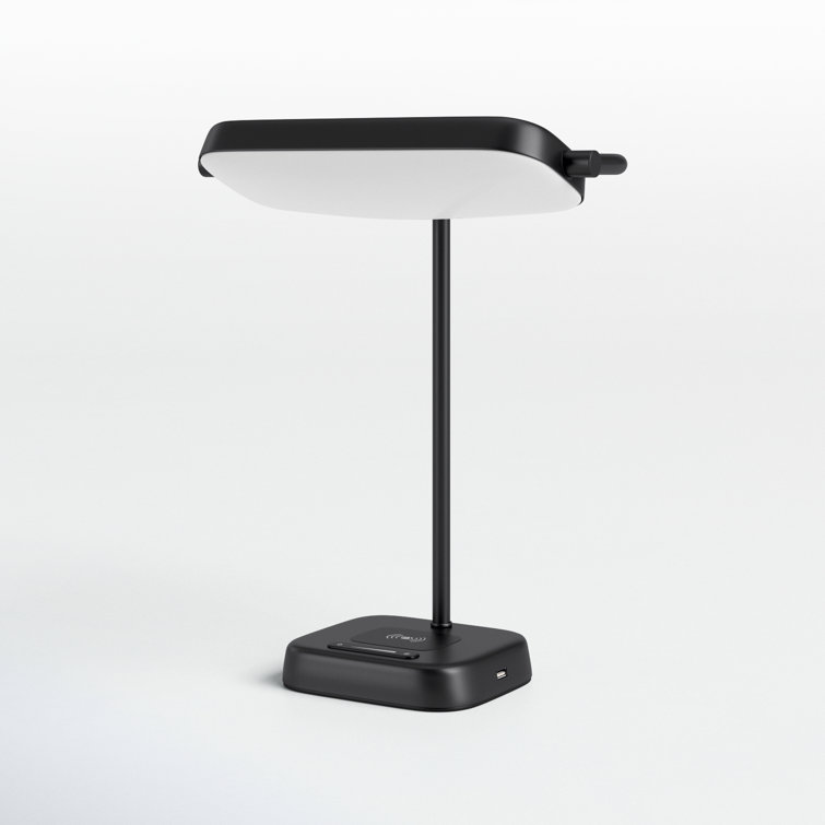 Black Metal Touch Desk Lamp with Frosted Diffuser