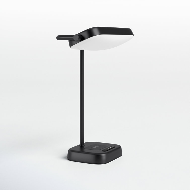 Black Metal Touch Desk Lamp with Frosted Diffuser