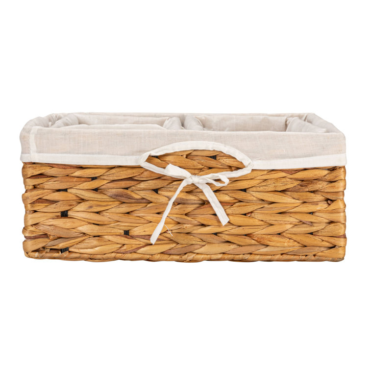 Natural Seagrass Rectangular Storage Basket Set with Liners