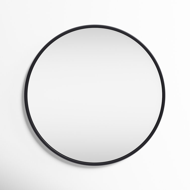 Silver Round Metal Frame Wall Mirror 32"